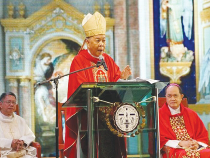 Archbishop Romulo Valles of Davao delivers his homily during the opening Mass of the 2024 CEAP National Convention in Davao City on Nov. 13. (Photo from CEAP via Facebook page)